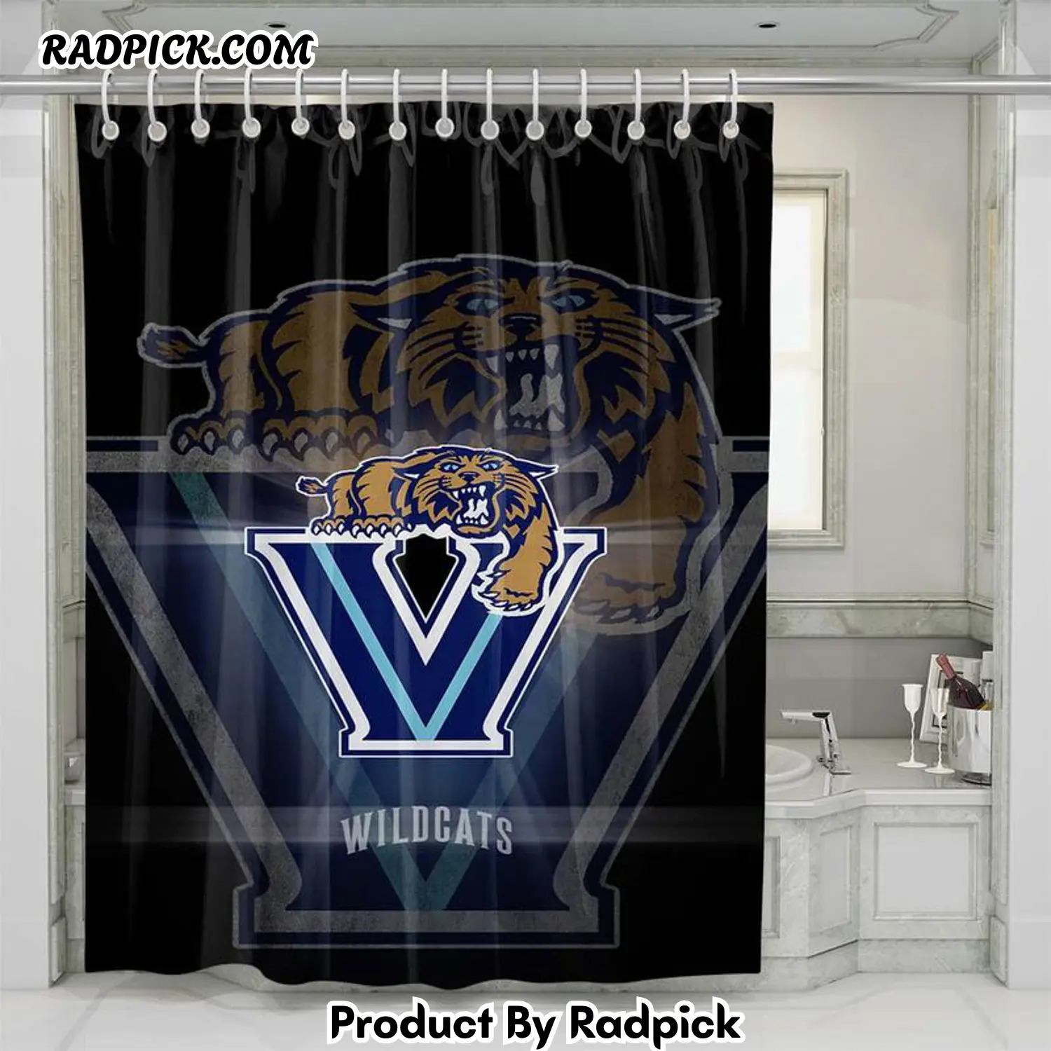 Villanova wildcats shower curtain set bathroom set for bathroom decor best gift for friends rp38722